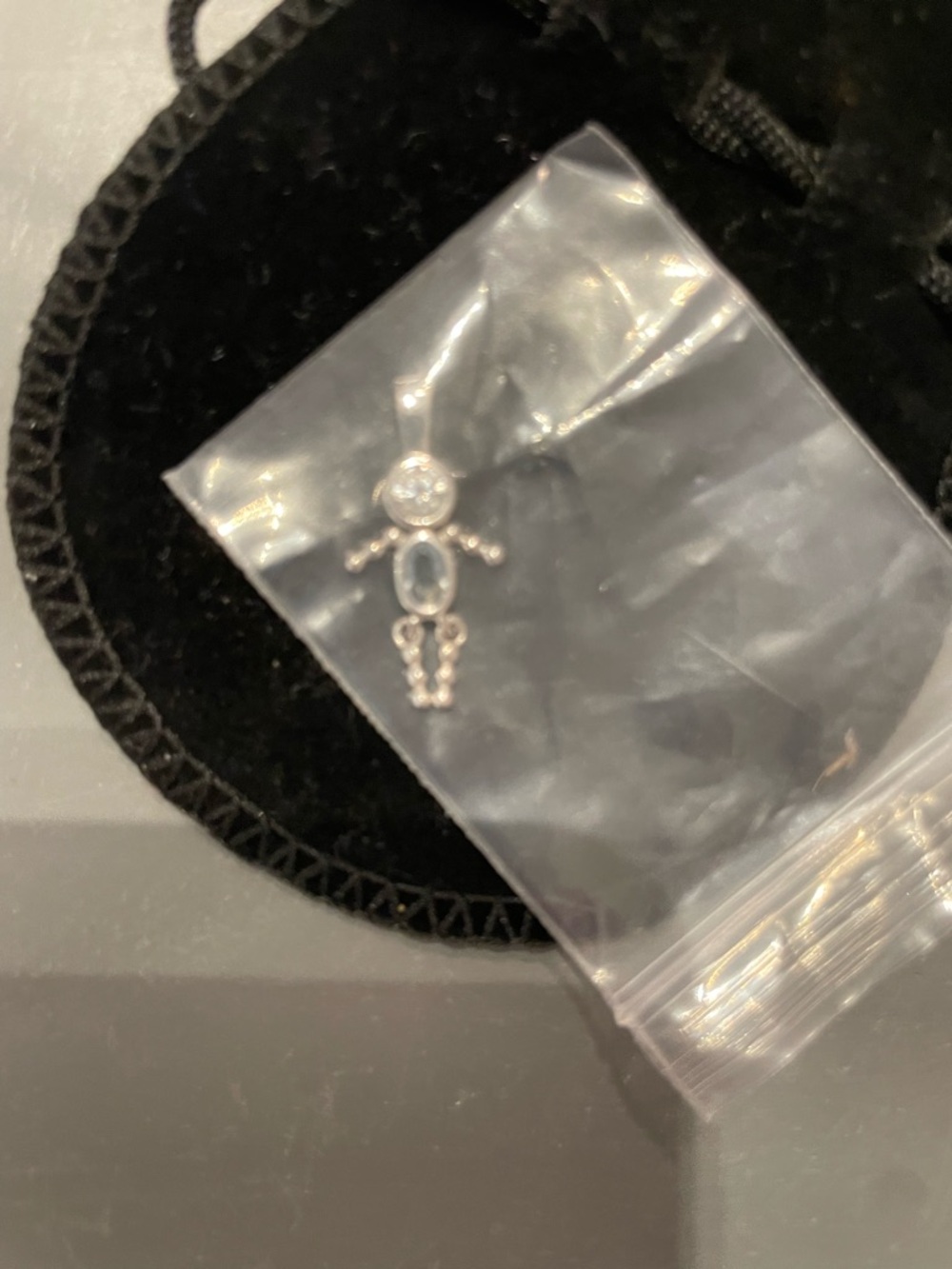 Ginger Lyne Boy Kid Birthstone March Pendant Charms Cubic Zirconia Stone New - Picture 2 of 6